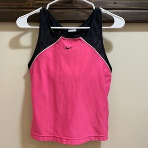 Nike Razorback Pink and Black Active Top Size L